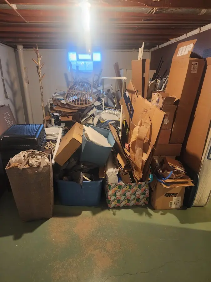 Roll-off dumpster container at job site for 6 Yard Dumpster Rental in Northbrook